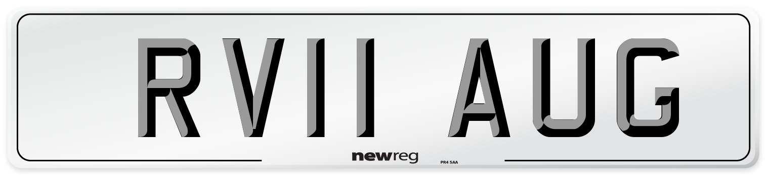RV11 AUG Number Plate from New Reg